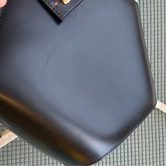 DANSE LENTE BLACK LEATHER BUCKET BAG JOHNNY GOLD HW - Picture 9 of 16